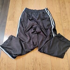 Athletic Work's Men's Medium 32/34 Black/White Btn.Down Leg Tear Off Track Pants